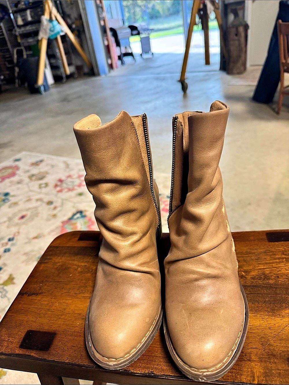 Born Tarkiln Leather Wrap Booties Brown